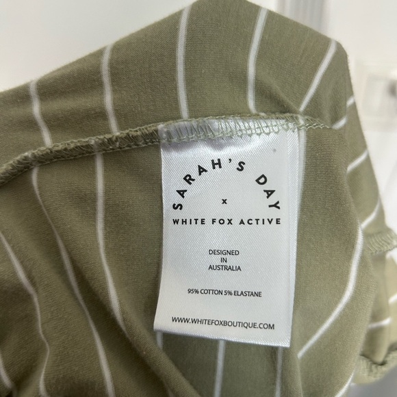 Sarah's Day x White Fox Active Green Striped Jogger Pants Size Medium - Picture 9 of 11